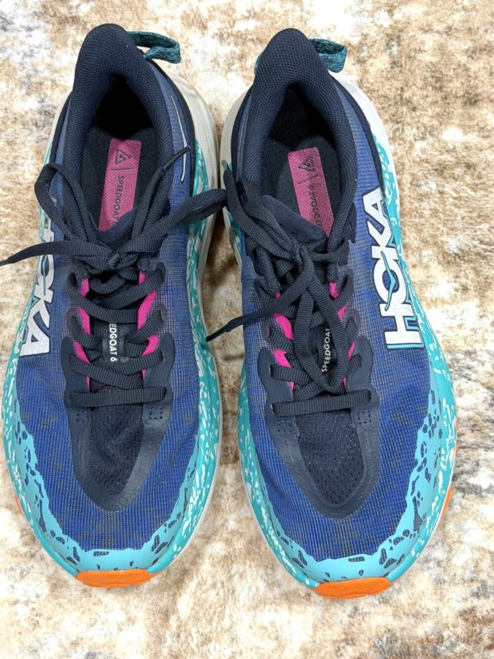 Hoka Speedgoat 6 Women's Trail Running Shoes – Navy/Teal, Size 6